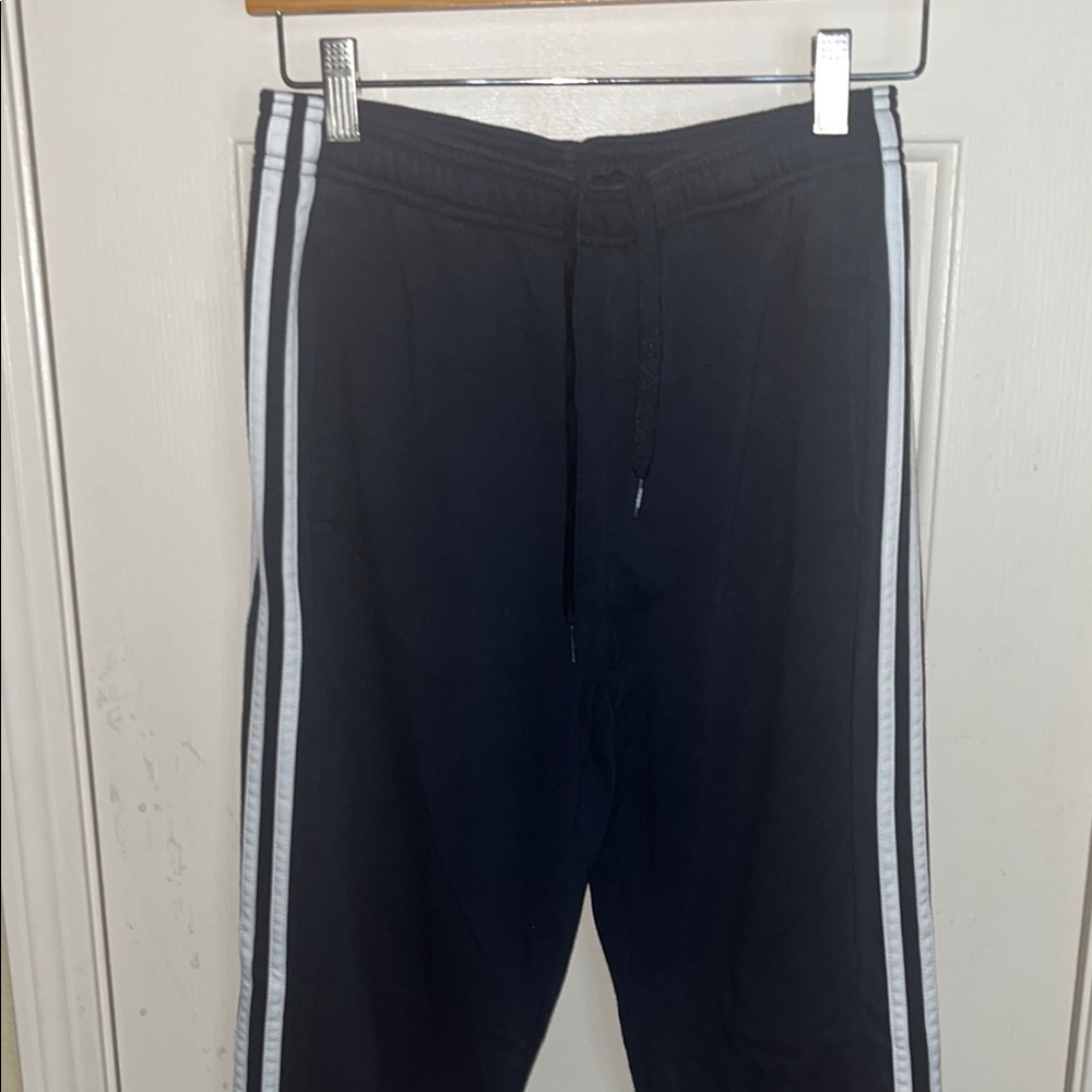 adidas Black Joggers with White Stripes